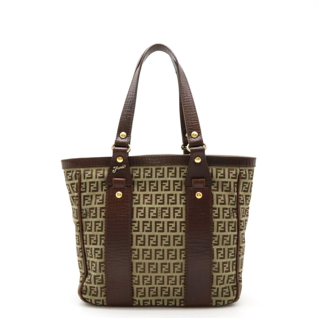 Fendi    Canvas Leather Shoulder Bag Tote Bag ()