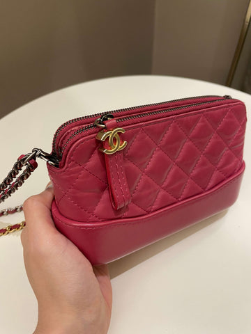 Chanel Gabrielle Clutch On Chain Rose Fuchsia