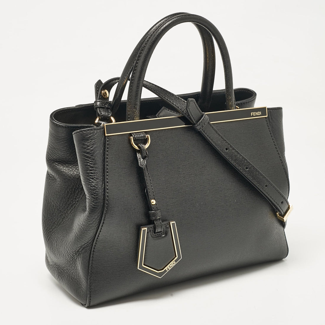 Fendi Black Leather Small 2Jours Tote