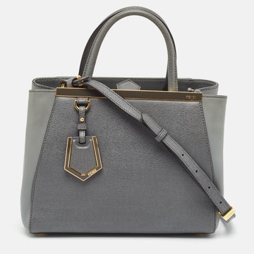 Fendi Grey Leather Mini 2Jours Tote