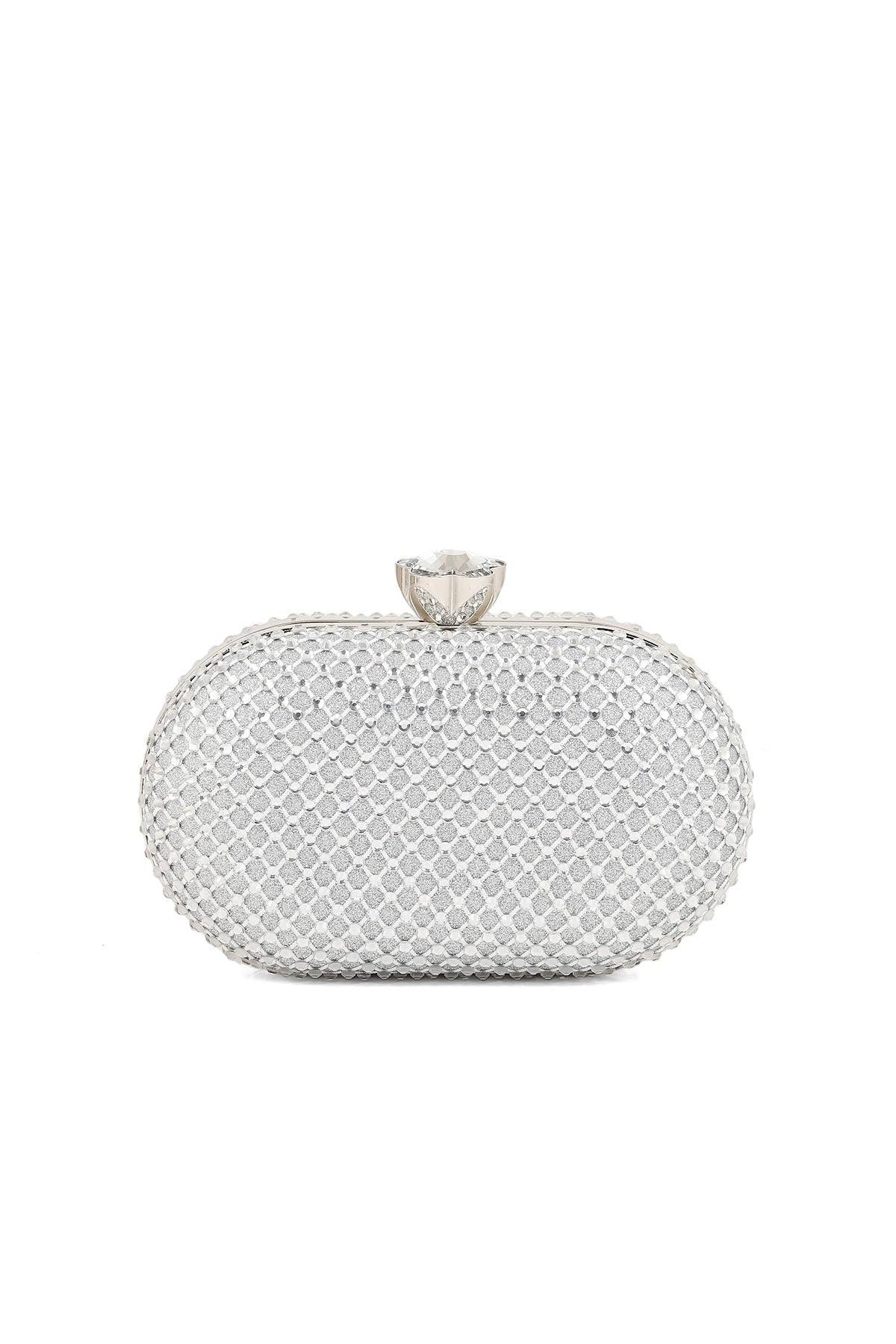 Fancy Clutch B20766-Silver